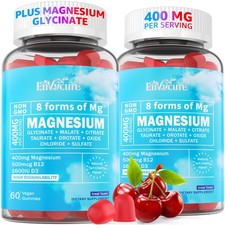 Magnesium Glycinate Complex Gummies 400mg  8 Forms of Magnesium: Malate, Cit...