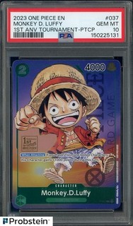 2023 One Piece Promo 1st Anv Tournament PTCP #037 Monkey D. Luffy PSA 10