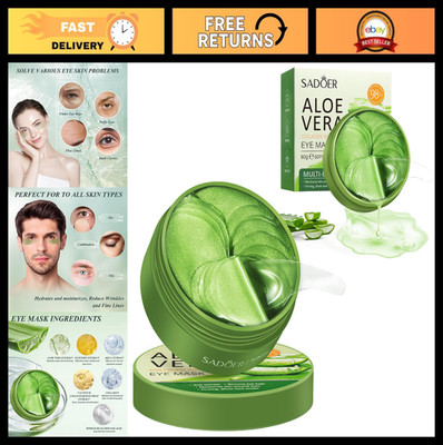 60 PCS Aloe Vera Under Eye Patches for Puffiness, Dark Circles, Fine Lines & Bag