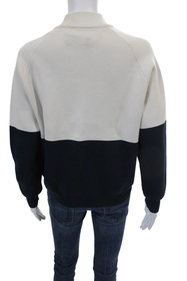 Suéter Tory Burch para mujer tejido cuello alto manga larga blanco talla S Foto 3 de 4