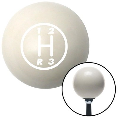 White 3 Speed Shift Pattern - 3RDL Ivory Shift Knob w/ M16x1.5 Insert Shifter