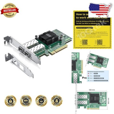 Intel 82599ES 10GbE Dual SFP+ NIC PCIe X8 Server Ethernet LAN Adapter