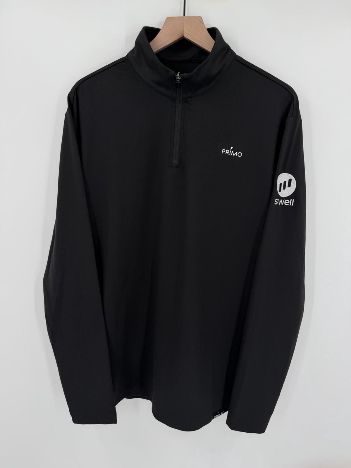 Primo Sweatshirt Mens XL Black 1/4 Zip Pullover Performance Stretch Golf Sweater