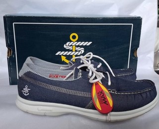 Skechers On The Go Step Denim Blue Boat Shoes 14428 Goga Max Women's Size UK 6