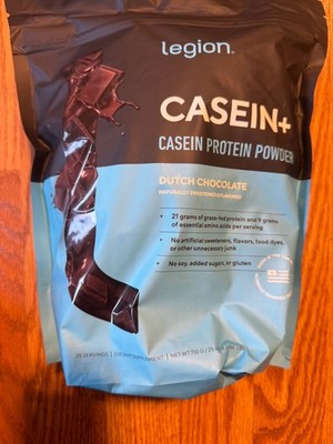 Legion Casein+ Protein Powder Dutch Chocolate 1.56 lbs Gluten-Free
