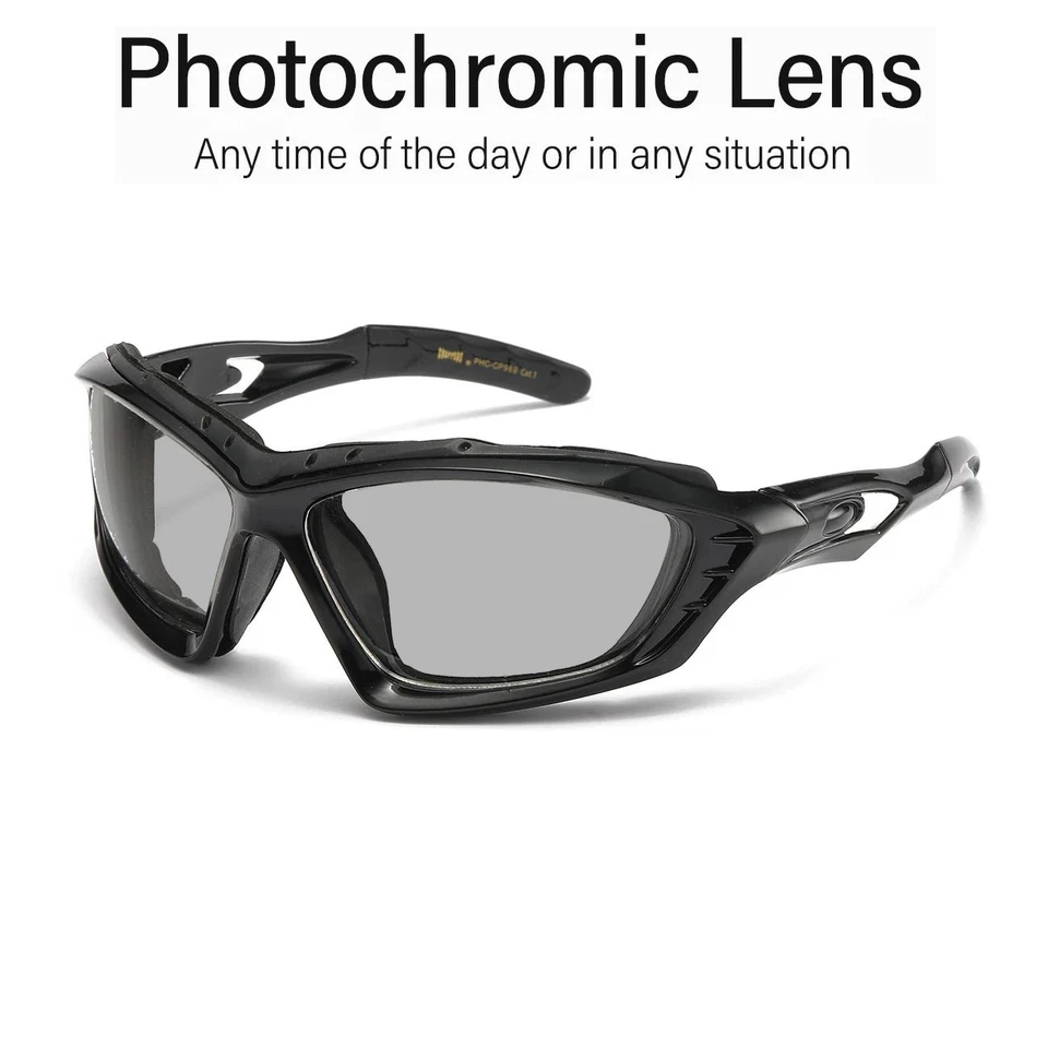 Transitional Motorcycle Sunglasses Photochromic Day Night Wind Resistant Glasses - Image 4 of 4