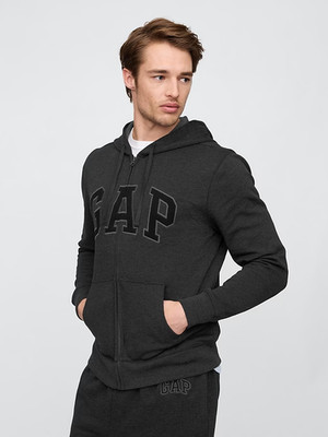 GAP Relaxed Fit Logo Full Zip Hoodie Sweatshirt