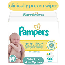 Sensitive Baby Wipes Unscented, 7-Pack 588 Total Count Gentle and Cleansing