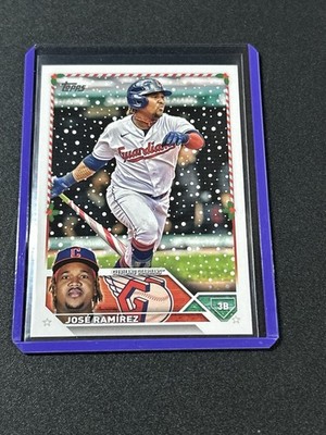 2023 Topps Holiday Candy Cane Bat Variation Jose Ramirez SP #H94 E2