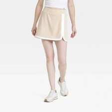 JoyLab Women's Knit Piped High-Rise Skort in Almond / Tan NWT Size Small