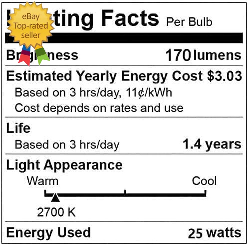 Wax Warmer Bulbs 6 Pack, G50 25 Watt Light Bulbs for Full Size Scentsy Warmers,