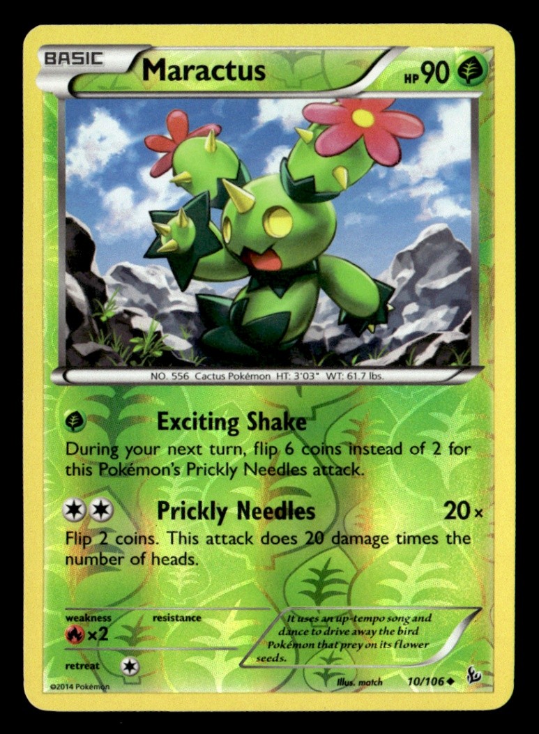Maractus Uncommon Reverse Holo XY - Flashfire 10/106 LP Pokémon TCG