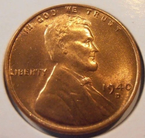 1940 D Uncirculated Lincoln Cent, (40DBU5)