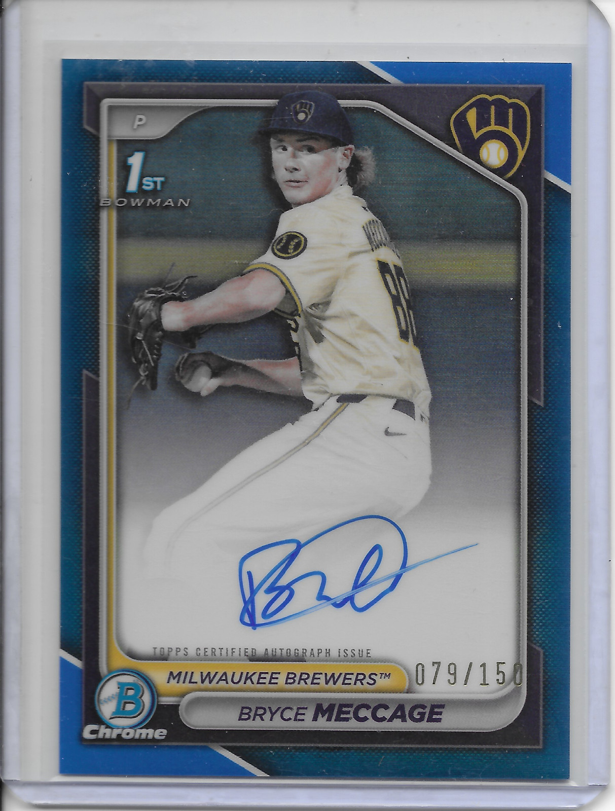 2024 BOWMAN DRAFT #CPA-BME BRYCE MECCAGE CHROME 1ST BOWMAN AUTO BREWERS 79/150