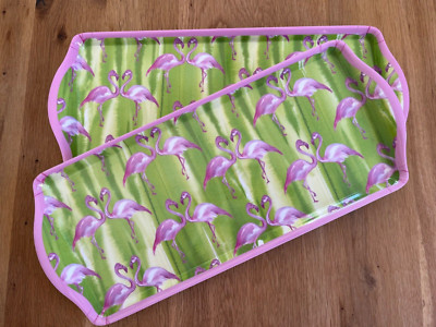 Kuchenplatte von Cynthia Rowley * 2 Stück * Melamin * Flamingo * Servierplatte