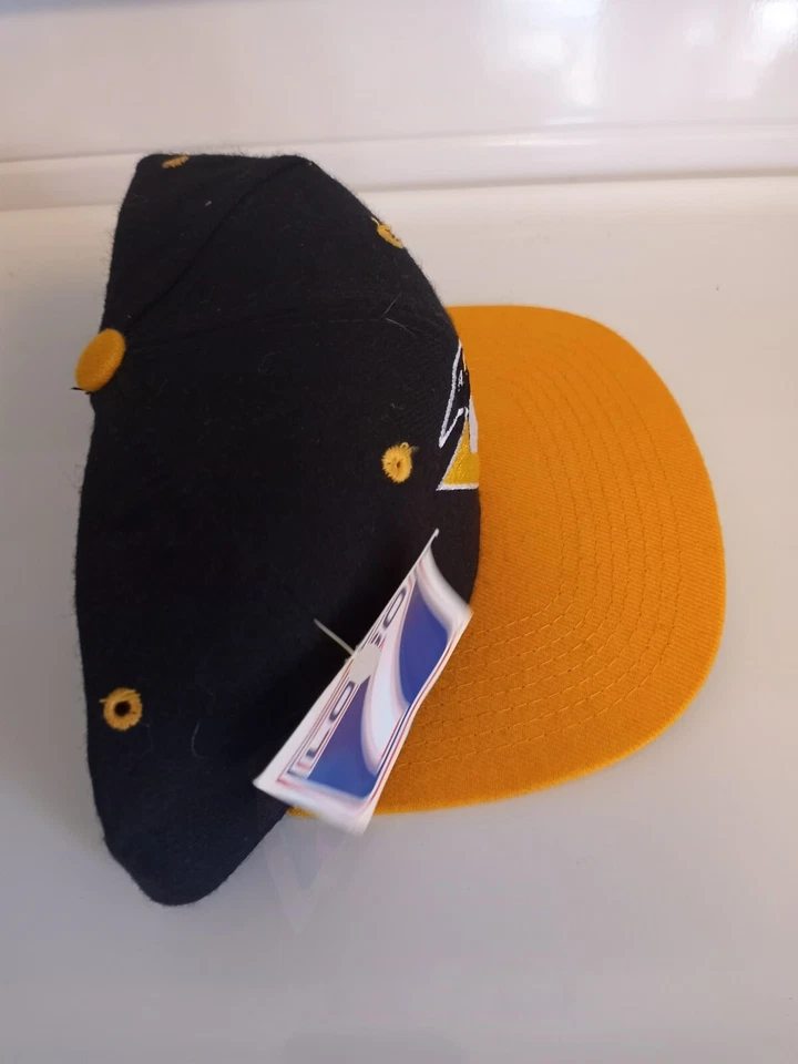 NWT Vintage Pittsburgh Penguins Snapback Hat Pinstripe Robo Logo Lemieux NHL - Image 2 of 3