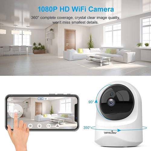 Indoor WIFI Camera Security Camera 2 Way Audio Night Vision, Alexa, Baby Monitor - Picture 3 of 7
