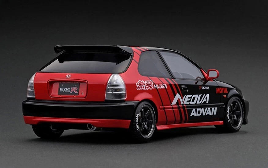 IG2679 ignition model 1:18 Honda CIVIC (EK9) Type R Black/Red model car