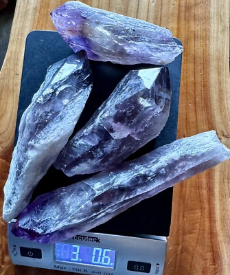 4 BAHIA AMETHYST ELESTIAL WAND DRAGON TOOTH CRYSTAL AAA+ BRAZIL 1378gr 3+ Lb