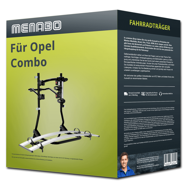 Menabo FahrradträGer Cobra Plus Schwarz/Silber FüR Peugeot 307 Break Sw Typ 3E-image