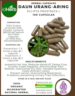[idHerb] CAPSULES  Eclipta Prostrata L Daun Urang Aring NATURAL ORGANIC HERBAL