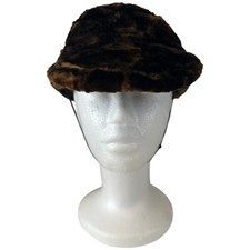 Vintage Men  s Size One Size Dark MINK Hat Winter Bill Cap Warm RARE 