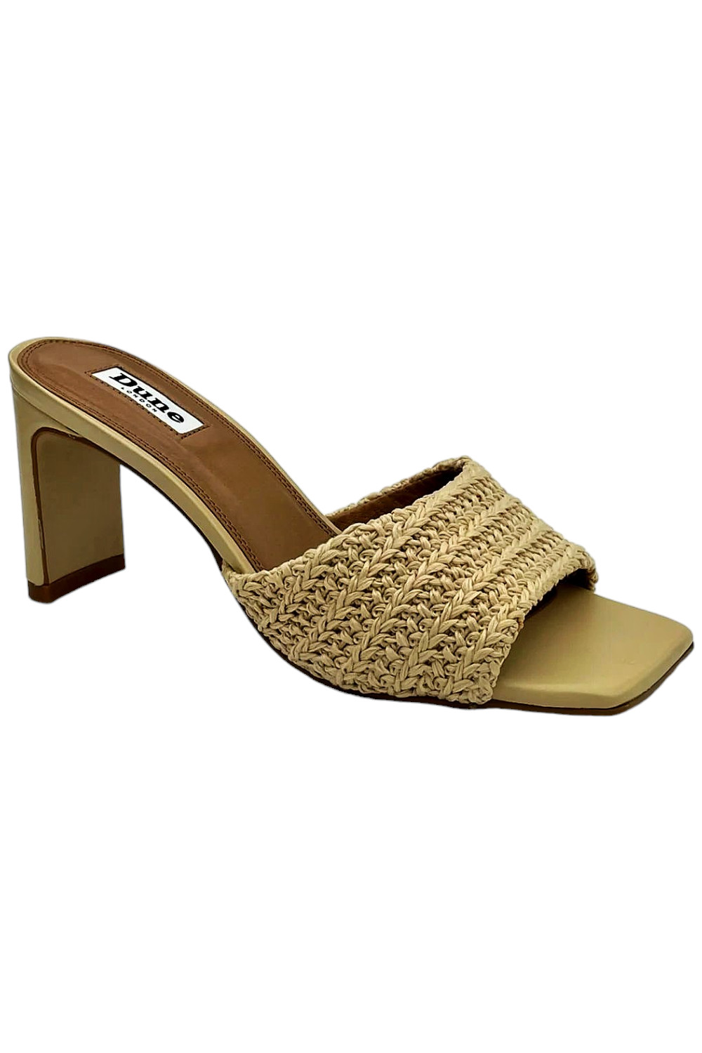 Плетеные мюли на каблуке Dune London March Natural