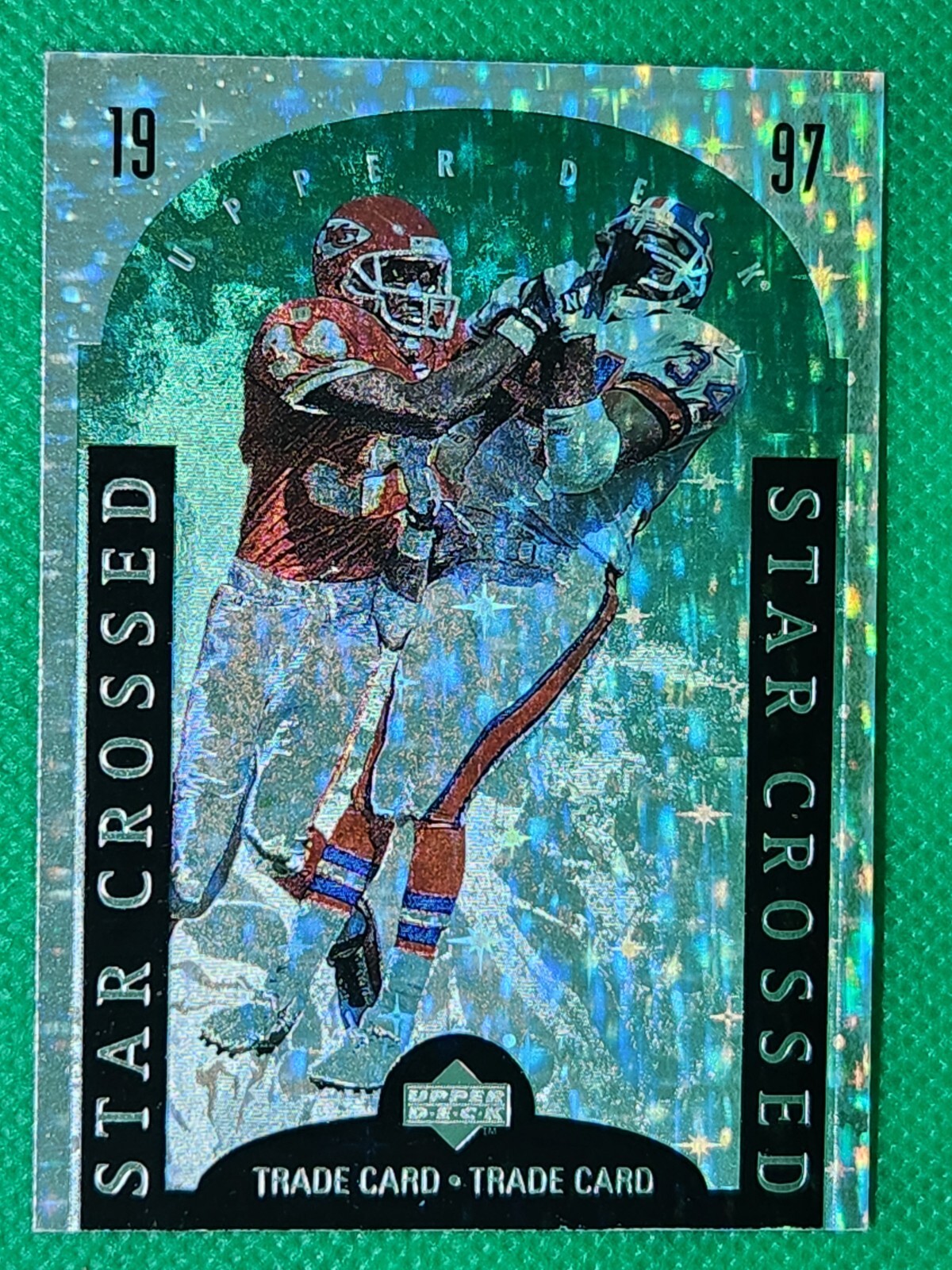 1997 Upper Deck STAR CROSSED #SC28 Dale Carter Chiefs & Tyrone Braxton Broncos