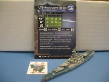  Axis Allies War at Sea TASK FORCE USS Massachusetts BB 59 27/60 with card 