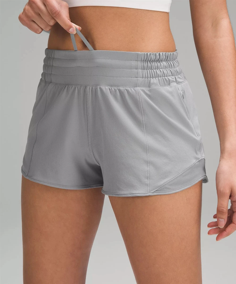 NEW LULULEMON Hotty Hot 2.5 HR Hi-Rise Short 0 Rhino Grey