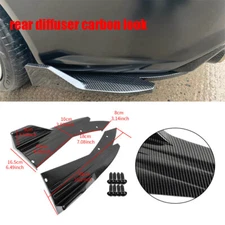 2x Rear Bumper Spoiler Lip Splitter Diffuser Universal Body Kit Carbon Look
