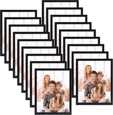Black 8X10 Picture Frame Set of 18, Multi Photo Frames 8 by 10 Bulk for Wall Han