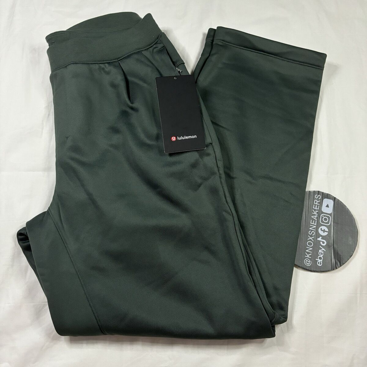 Lululemon Fleece Train Track Pant DKFR Dark Fir Green Men's Lululemon Fleece Train Track Pant DKFR Dark Fir Green Men's