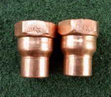 Lot Of Two 1/2" C X 1/2" FEMALE NPT Copper Adapter Sweat Solder Joint C x FIP