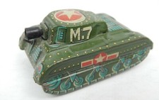 5B Cragston M7 Tin Litho Metal Friction Army Tank 1950's