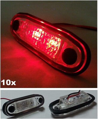 10X Flush Rote LED Kennzeichen Leuchte 24 V Kelsa Leisten Für Scania Volvo