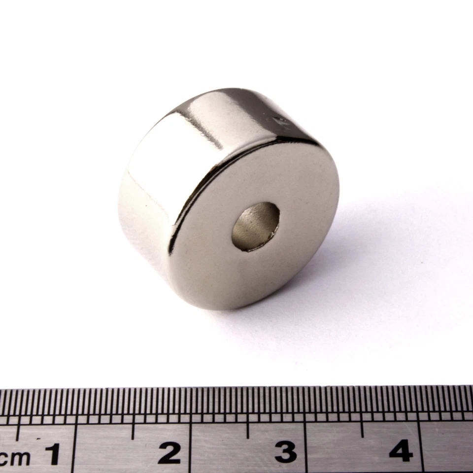 POWER MAGNET STORE 20mm x 10mm with 5.2mm Hole Strong Ring Magnet * 10Kg PULL * Magnetic 5mm Round