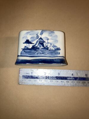 EINE SELTENE VINTAGE DP DELFT POSEY VASE 825 BLAU WEISS