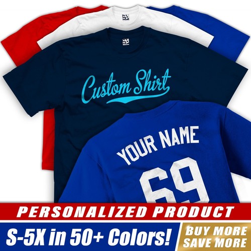 Custom Script T-Shirt Baseball Team Sports Jersey Name & Number Fan Spirit Wear - Picture 29 of 34