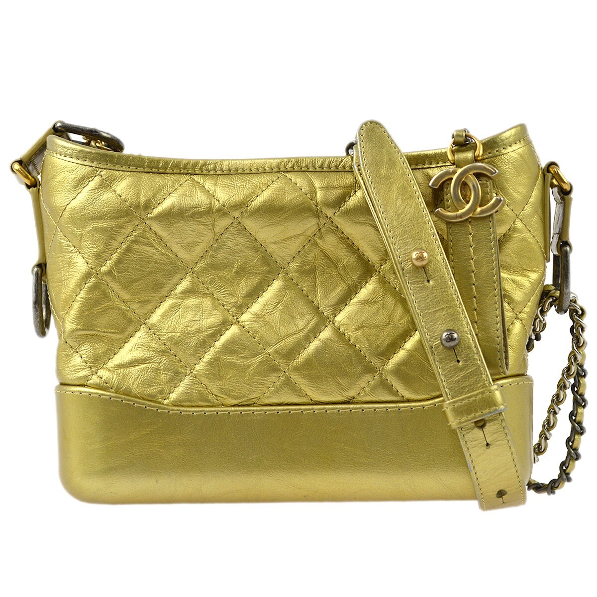 Chanel Gold Calfskin Small Gabrielle Shoulder Bag 190910
