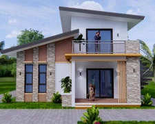 26x36 Small House Plan 8x11 Meter 2 Family House Design Shed Roof (A4 Hard Copy)