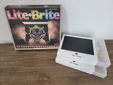 Set of 2 2016 Basic Fun Lite-Brites Magic Screen with Colored Pegs and Box