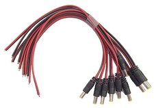 10 Pcs DC Jack 2.1mm x 5.5mm Male end Pigtail Security Camera Power Connection