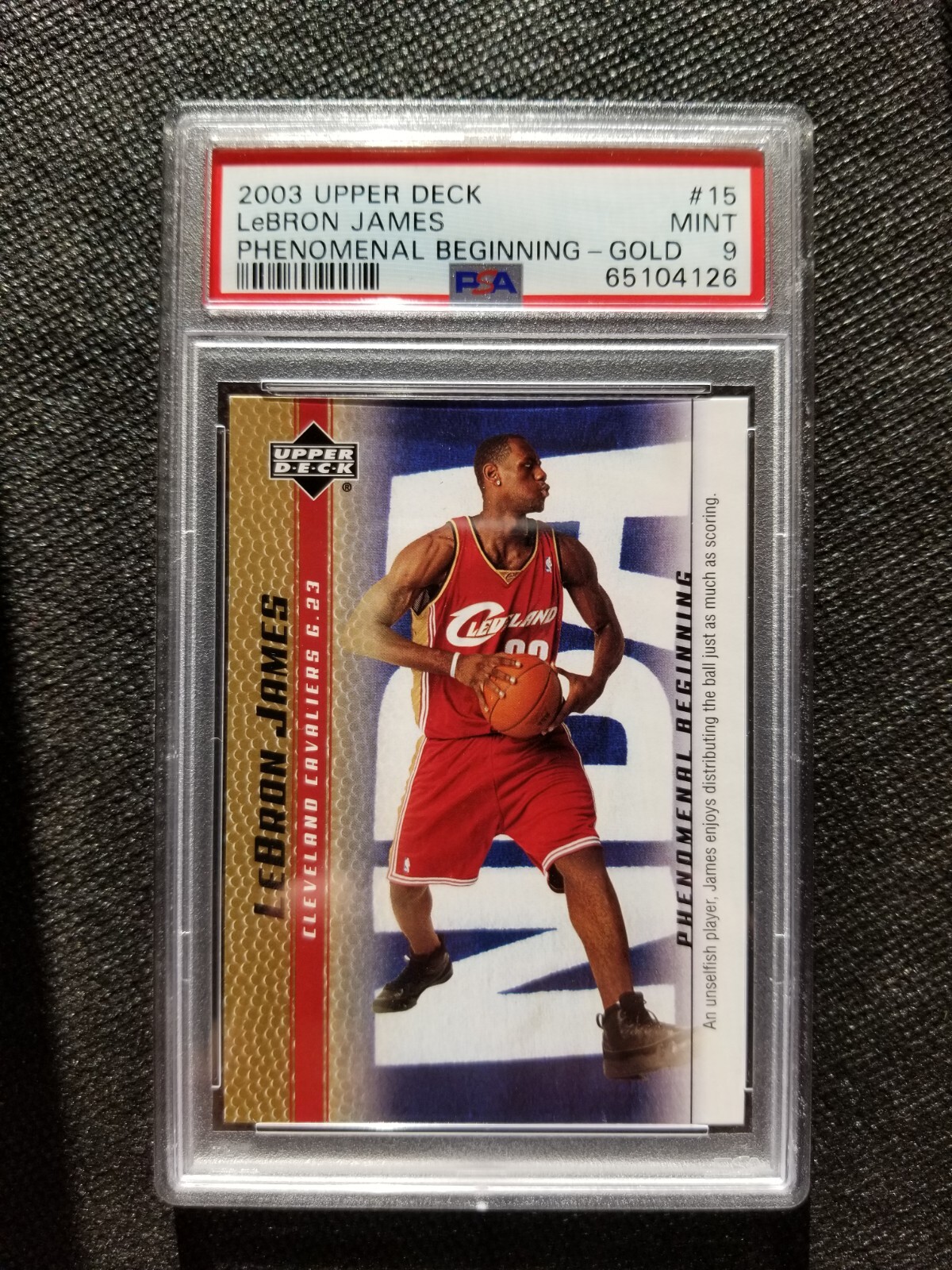 2003 Upper Deck Phenomenal Beginning Gold LeBron James Cavaliers Rookie PSA 9