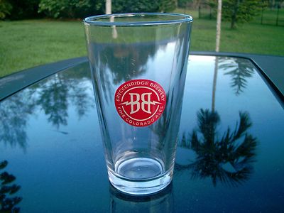 BRECKENRIDGE BREWERY RED LIGHTNING  LOGO 5.75''  BEER GLASS  FINE COLORADO ALES