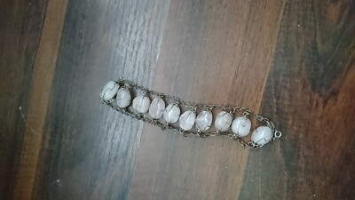 Ethnic Rose Quartz Bracelet, Tribal, Ethnic