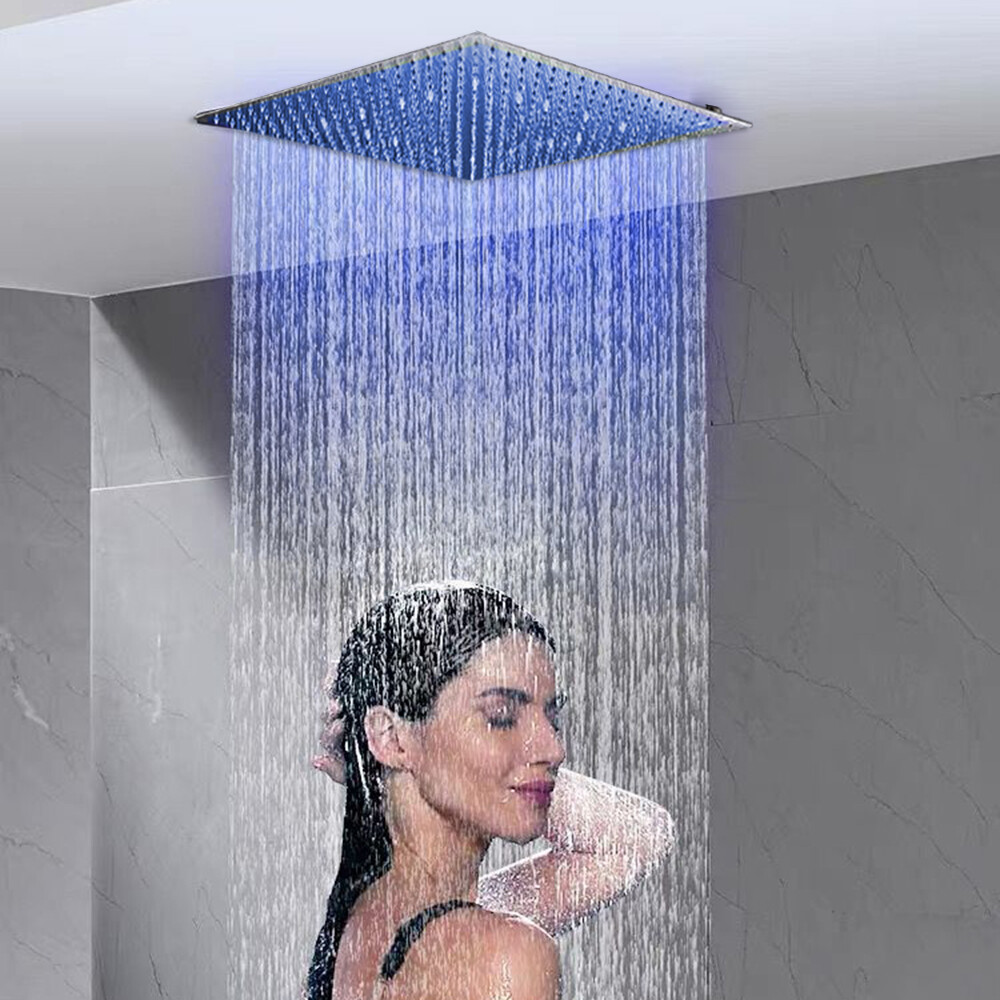 2017 Overhead Led Rainfall Shower Head 12 Inch Bathroom Delta