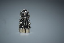 Altar Votivfigur Lokeshwara mit Aureole Tibet Bronze versilbert 39mm