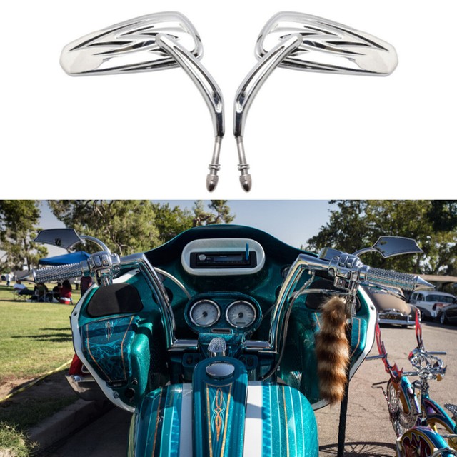 Chrome Motorcycle Mirrors For Harley Davidson Road Glide Street Glide