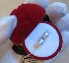 ECHT GOLD *** Perlen Ohrstecker SW Zuchtperle 6,5 mm Ø